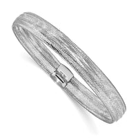 Load image into Gallery viewer, 14K with White Rhodium Plating Polished Mesh Stretch Bracelet
