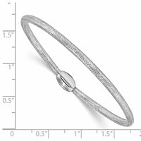 Load image into Gallery viewer, 14K w/White RH-plating Polished Mesh Stretch Bracelet
