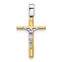 Load image into Gallery viewer, 14K Two-tone Polished Crucifix Cross Pendant
