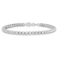 Load image into Gallery viewer, 14K White Gold Polished and Diamond-cut Beaded Bracelet
