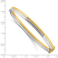 Load image into Gallery viewer, 14K Two-tone Polished Hinged Bangle
