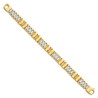 Load image into Gallery viewer, 14K Two-tone Polished and Brushed Fancy Link Men&#39;s Bracelet
