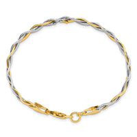 Load image into Gallery viewer, 14K w/Rhodium Polished Twisted Bracelet
