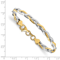 Load image into Gallery viewer, 14K w/Rhodium Polished Twisted Bracelet
