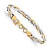 14K w/Rhodium Polished Twisted Bracelet
