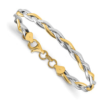 Load image into Gallery viewer, 14K w/Rhodium Polished Twisted Bracelet
