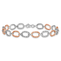 Load image into Gallery viewer, 14K Two-tone Polished and Textured Bracelet
