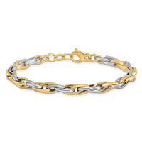 Load image into Gallery viewer, 14K Two-tone Polished w/.5in ext. Bracelet
