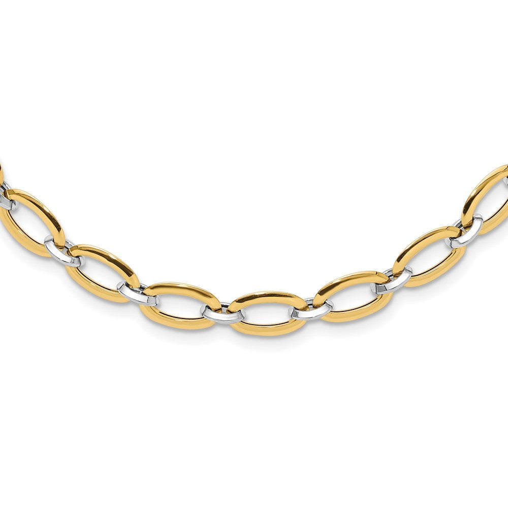 14K Two-tone Polished w/.25in ext. Necklace