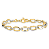 Load image into Gallery viewer, 14K Two-tone Polished w/.5in ext. Bracelet
