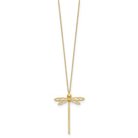 Load image into Gallery viewer, 14K Polished Dragonfly w/2 in ext. Necklace
