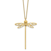 Load image into Gallery viewer, 14K Polished Dragonfly w/2 in ext. Necklace

