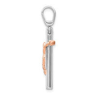 Load image into Gallery viewer, 14K Two-tone Rose and White Gold Crucifix Pendant
