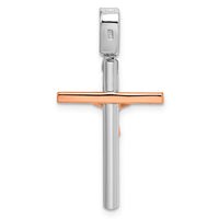 Load image into Gallery viewer, 14K Two-tone Rose and White Gold Crucifix Pendant
