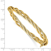 Load image into Gallery viewer, 14K Polished Twisted Hinged Bangle

