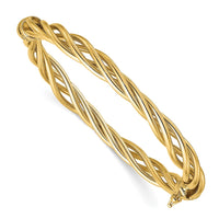 Load image into Gallery viewer, 14K Polished Twisted Hinged Bangle
