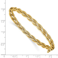 Load image into Gallery viewer, 14K Polished Weaved Hinged Bangle

