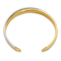 Load image into Gallery viewer, 14K with Rhodium Polished Slip-on Cuff Bangle

