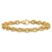 Load image into Gallery viewer, 14K Polished and Textured Link Bracelet
