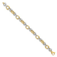 Load image into Gallery viewer, 14K Two-tone Polished Link Bracelet
