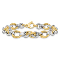 Load image into Gallery viewer, 14K Two-tone Polished Link Bracelet
