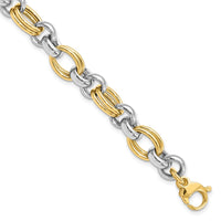 Load image into Gallery viewer, 14K Two-tone Polished Link Bracelet
