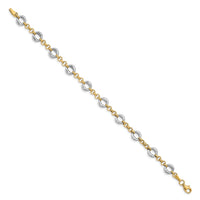 Load image into Gallery viewer, 14k Two-tone Polished Fancy Link Bracelet
