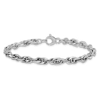 Load image into Gallery viewer, 14k White Gold D/C Polished Link w/.5 Bracelet
