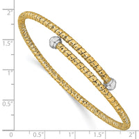 Load image into Gallery viewer, 14k Two-tone Polished D/C Flexible Bangle Bracelet

