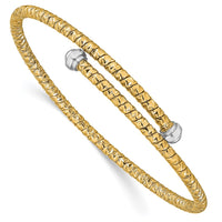 Load image into Gallery viewer, 14k Two-tone Polished D/C Flexible Bangle Bracelet
