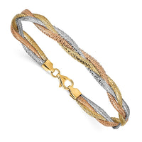 Load image into Gallery viewer, 14k w/ Wht Rhodium and Rose Gold-plating Stretch Bracelet
