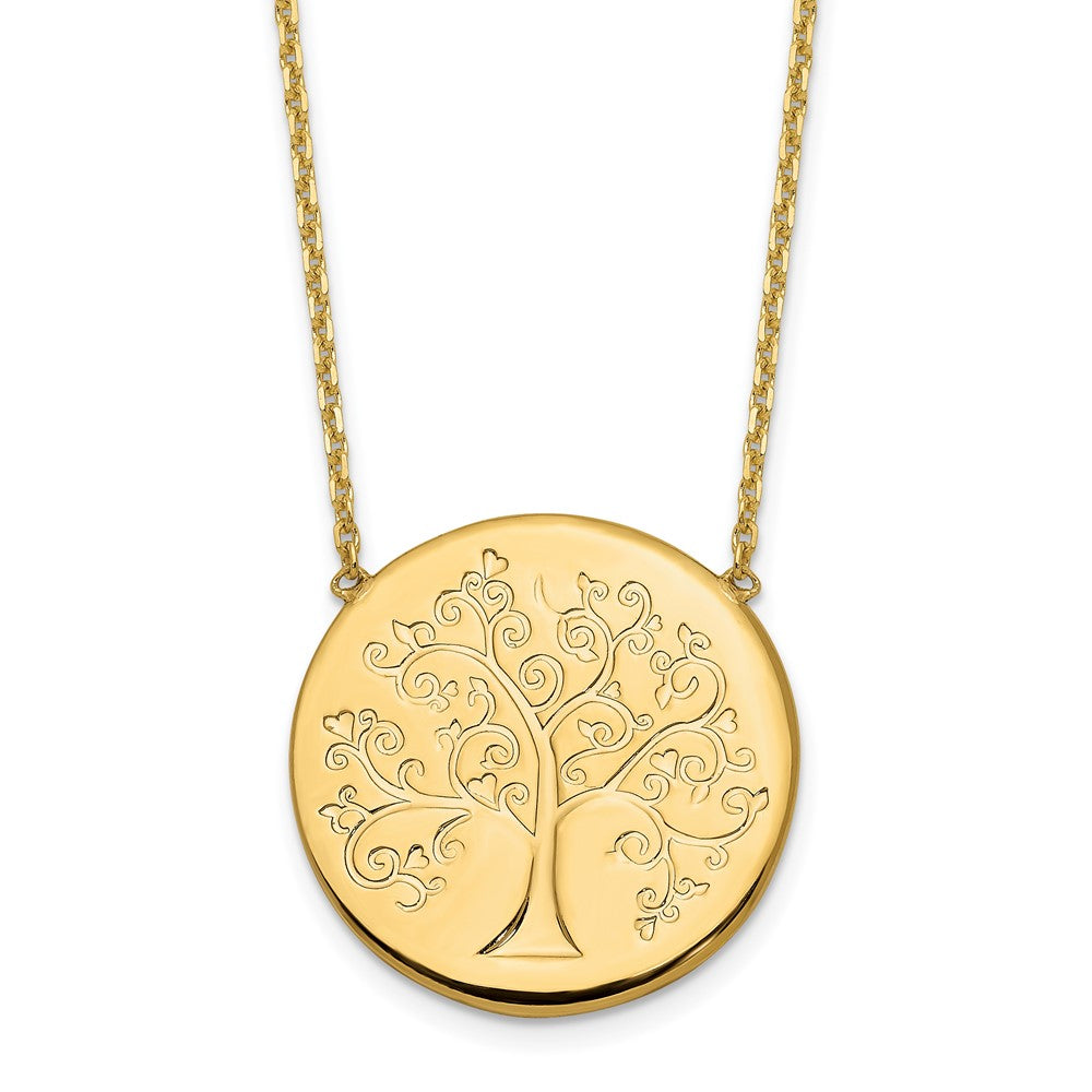 14k Polished Tree of Life Necklace