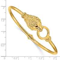 Load image into Gallery viewer, 14k Polished Lion&#39;s Head Hinged Bangle
