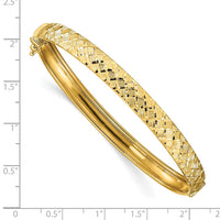 Load image into Gallery viewer, 14k Polished and Diamond-cut Hinged Bangle
