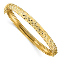 Load image into Gallery viewer, 14k Polished and Diamond-cut Hinged Bangle
