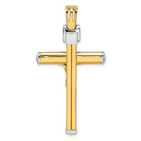 Load image into Gallery viewer, 14k Two-tone Polished Crucifix Pendant
