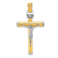 Load image into Gallery viewer, 14k Two-tone Polished Crucifix Pendant
