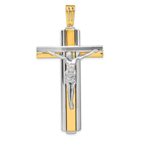 Load image into Gallery viewer, 14k Two-tone Polished Crucifix Pendant

