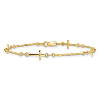 Load image into Gallery viewer, 14k Polished Twisted Cross Bracelet
