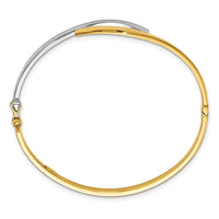 Load image into Gallery viewer, 14K Two-tone 3.00mm Fancy Hinged Bangle
