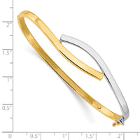 Load image into Gallery viewer, 14K Two-tone 3.00mm Fancy Hinged Bangle
