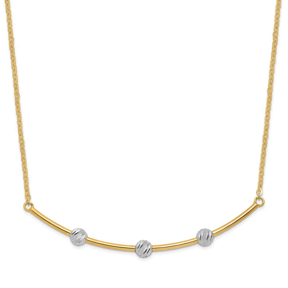 14K Two-tone D/C Bar Necklace