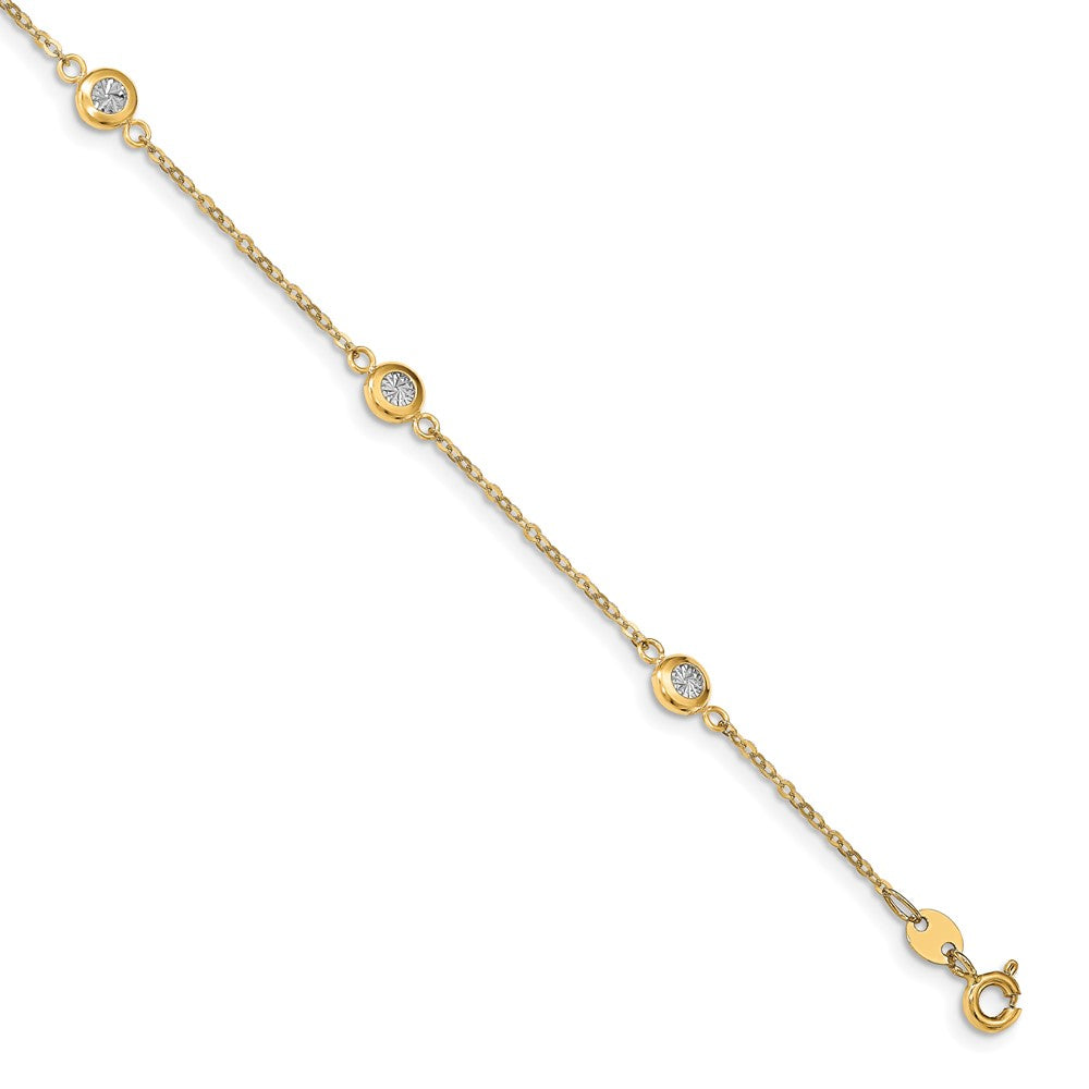 14k Two-tone Polished D/C Bracelet