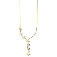 Load image into Gallery viewer, 14K Rhodium-plated Polished D/C Butterfly Necklace
