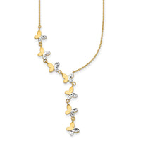 Load image into Gallery viewer, 14K Rhodium-plated Polished D/C Butterfly Necklace
