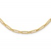 14K Polished Flat Oval Link Necklace
