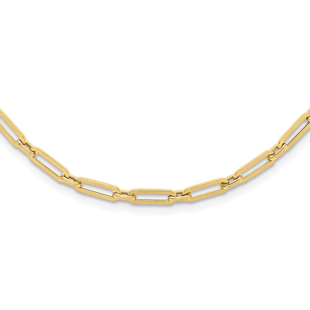 14K Polished Flat Oval Link Necklace