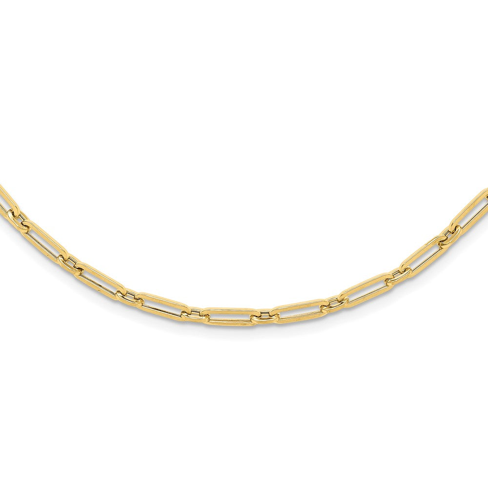 14K Polished Flat Oval Link Necklace