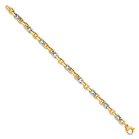 Load image into Gallery viewer, 14K Two-tone Polished Fancy Link Bracelet

