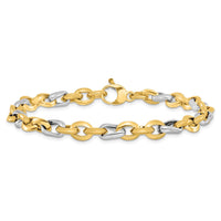 Load image into Gallery viewer, 14K Two-tone Polished Fancy Link Bracelet
